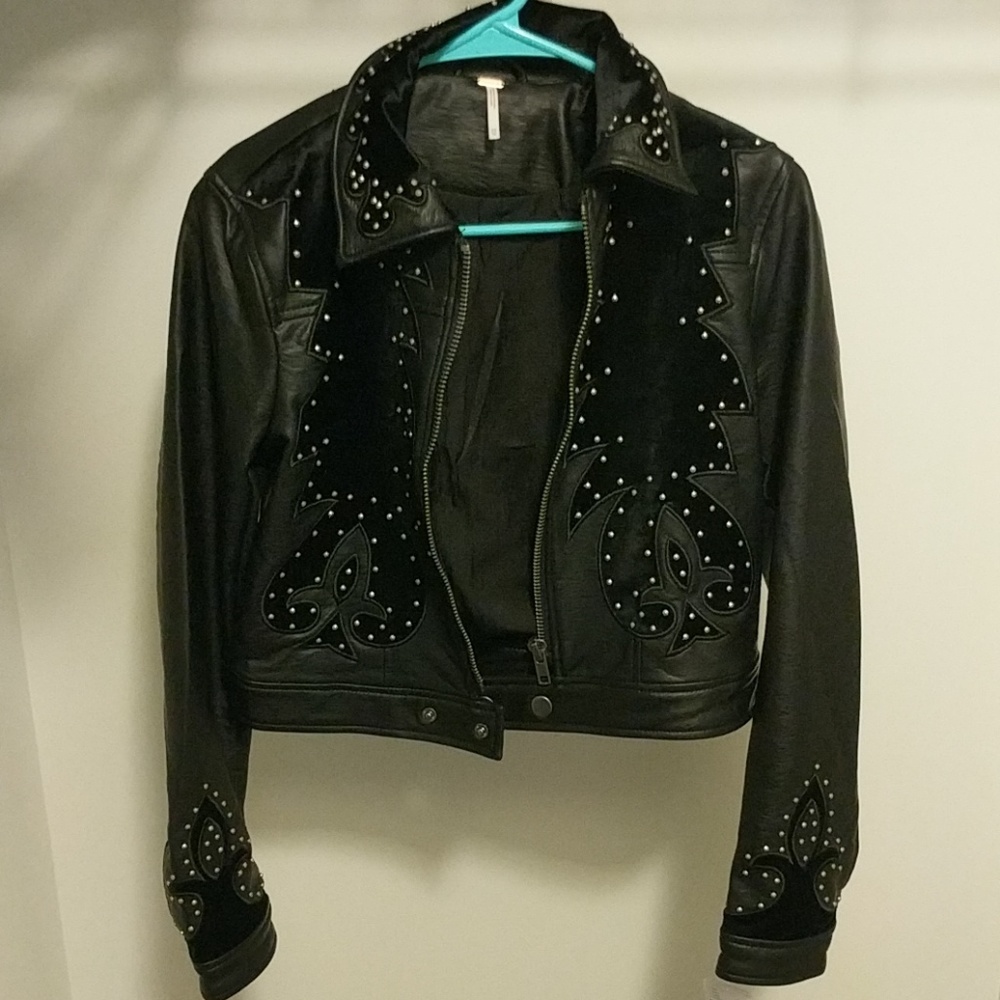 NWT Free People memphis studded leather jacket